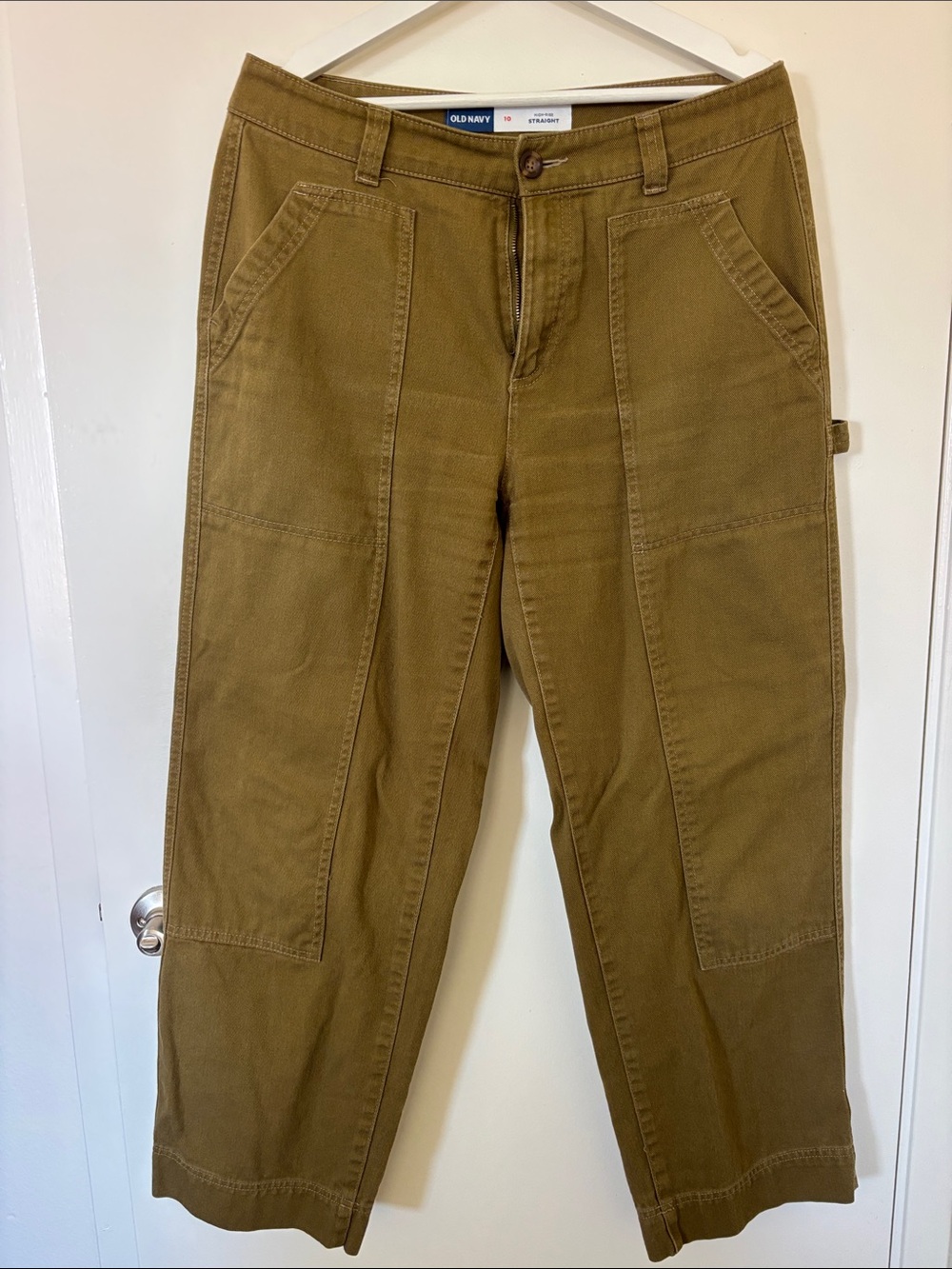 Old Navy Women’s Olive Green High Rise Straight Utility Pant Size 10